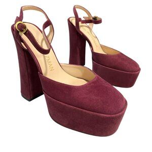 Stuart Weitzman Sky High 145 Platform Burgundy Heel Shoes